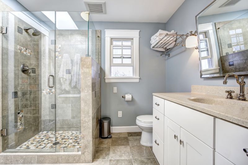 Corner Shower with Space-Saving Fixtures
